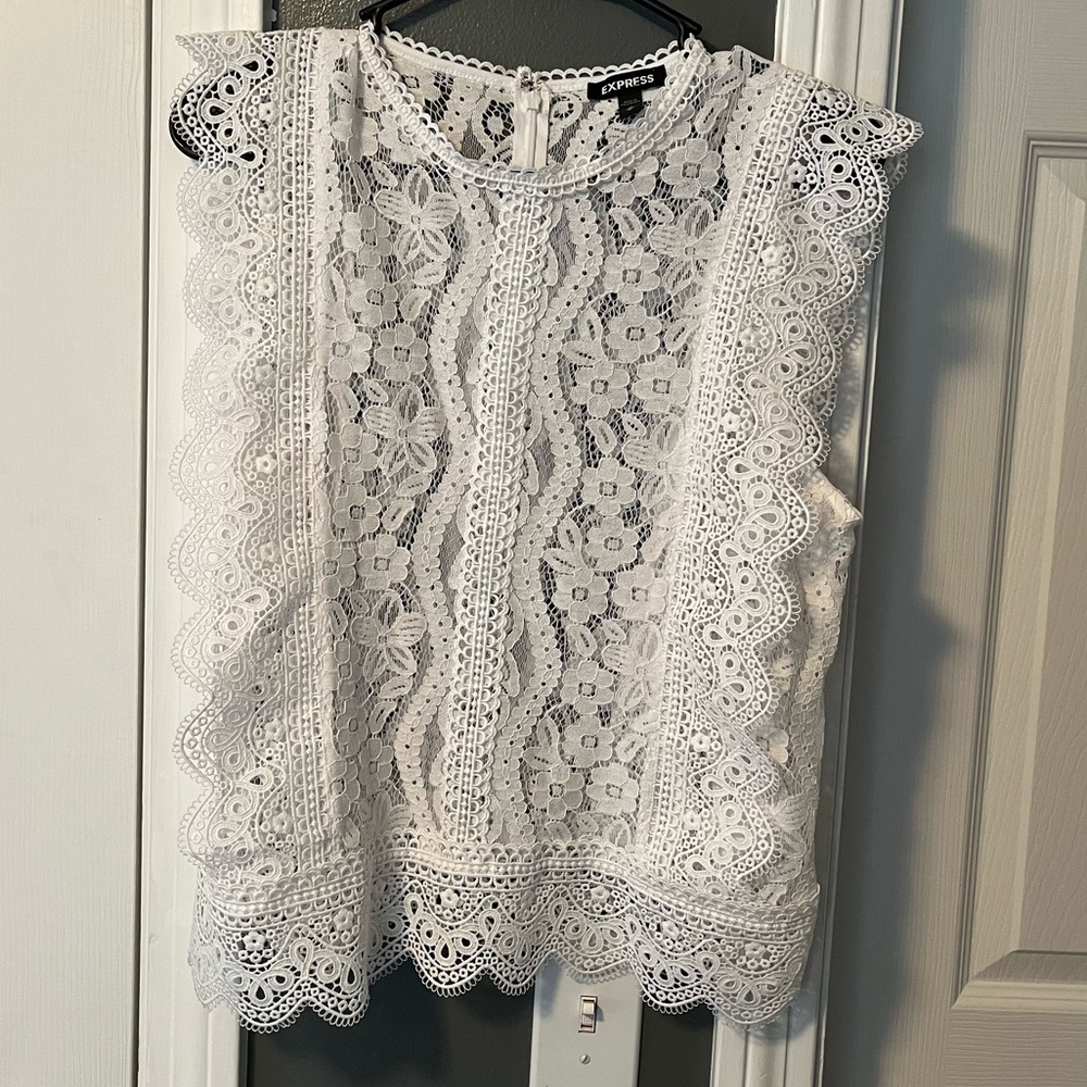 EXPRESS NWOT White Lace Top